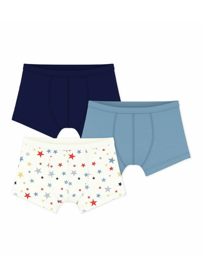 Petit Bateau Pack of children's star print cotton boxers with covered waistbands